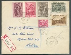 N°423-504/508 Obl. Sc BRUXELLES 1 Sur Lettre Recommandée Du 28-VIII-1939 Vers Londres.  TB - 15895 - Briefe U. Dokumente