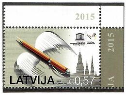 Latvia 2015 . UNESCO. Freedom Of Speech. 1v: 0.57.    Michel # 945 - Lettonie