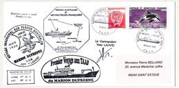 TAAF - Env. Affr 2,50 Orque + 0,30 Blason -1er Toucher Du Marion Dufresne à Amsterdam (Inaugural) - Storia Postale