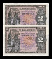 España Spain Pareja 2 Pesetas Cathedral Of Burgos 1938 Pick 109 Serie G EBC XF - 1-2 Pesetas