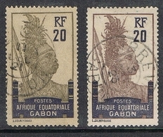 GABON N°55 ET 55a  Couleurs Différentes - Used Stamps