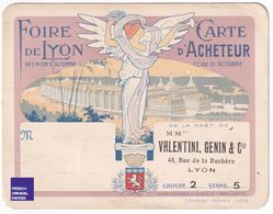 Rare Chromo Art Nouveau Foire De Lyon Ticket Billet D'entrée Valentini Genin Voir Verso Lampe Lanterne Jugendstil A39-23 - Louit