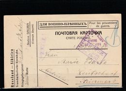 EX-PR-20-07-89 POST CARD SEND FROM DAURIA STATION (SIBIR) VIA IRKUTSK (WAR CENZOR # 30) TO AUSTRIA. - Brieven En Documenten