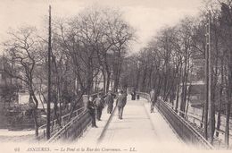 (92) ASNIERES. Le Pont Et La Rue Des Couronnes (animée) - Asnieres Sur Seine