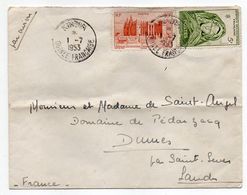 AOF--1953-- Lettre De KINDIA  Pour  SAINT SEVER--40 (France) ---Composition De Timbres ..cachet. - Brieven En Documenten