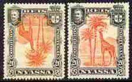 Nyassa Company 1901, Giraffe 20r With Inverted Centre Plus Normal Both Mounted Mint - Fehldrucke