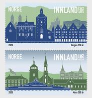 NORWAY/NORWEGEN 2020, City Anniversaries - Bergen 950 Years And Moss 300 Years - Adhesive Set Of 2v** - Nuevos