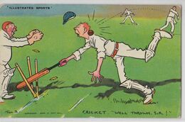 Illustrated Sports Cricket Well Thrown Sir Tom B. Artist Illustrateur Sport - Cricket