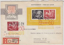DDR 1950 Ortsbrief Als Reco Gelaufen Mit Sonder R-Zettel Debria Und Blockfrankatur U.a.AKs - Brieven