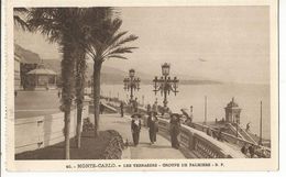 CPA ,Monaco ,N° 40, Monte Carlo ,Les Terrasses - Groupe De Palmiers .Ed. B.F.. - Terraces