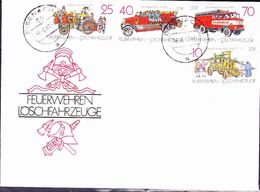 DDR GDR RDA - Löschfahrzeuge (MiNr: 3101/4) 1987 - FDC Ortsstempel Eisenach - 1981-1990