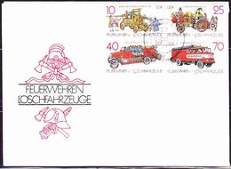 DDR GDR RDA - Löschfahrzeuge (MiNr: 3101/4 VB) 1987 - FDC Ortsstempel Eisenach - 1981-1990