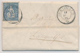 31 / 23 Sitzende Helvetia Auf Faltbrief Von Sumiswald Nach Langenthal - Used Stamps