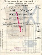 75- PARIS-MEAUX- RARE FACTURE  CH. GUYOT - P. BAILLY- 3 BOULEVARD SAINT MARTIN- 1930 MANUFACTURE BRETELLES -JARRETIERE - Kleding & Textiel