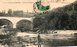 87. CPA. CONDAT, Le Pont - Près Limoges - Pêcheur à La Ligne - 1912.  Scan Du Verso - - Condat Sur Vienne