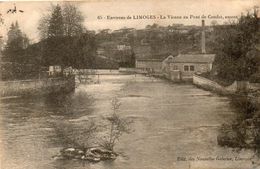 87. CPA. CONDAT - La Vienne En Amont Du Pont De Condat - L'usine -  1915.  Scan Du Verso - - Condat Sur Vienne