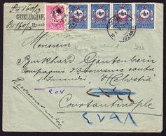 Um 1913 R Brief Aus Galata Nach Constantinople Mit überdruckten Türkischen Marken. - Lettres & Documents