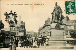 St Quentin * Place Du 8 Octobre * Tramway Tram * Magasin Commerc Cycles FAUCHEUX REMY - Saint Quentin