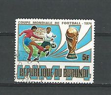 1974 N° 612 AFRIQUE COUPE DU MONDE FOOTBALL  RÉPUBLIQUE DU BURUNDI  5F  OBLITÉRÉ DOS CHARNIÈRES - Afrika Cup