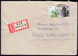 Germany 1993 / R Label / 2800 Bremen 105 / Registered Letter, Einschreibebrief, Recommande / Altotting, Bad Meinberg - R- Und V-Zettel