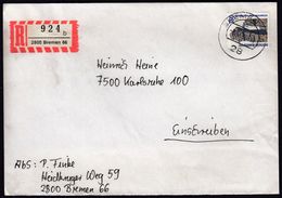 Germany 1990 / R Label / 2800 Bremen 66 / Registered Letter, Einschreibebrief, Recommande / Bad Meinberg - R- & V- Vignette
