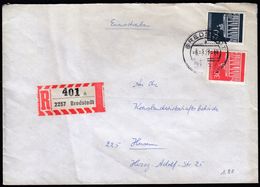 Germany 1972 / R Label / 2257 Bredstedt / Registered Letter, Einschreibebrief, Recommande / Brandenburg Gate - R- & V- Vignetten