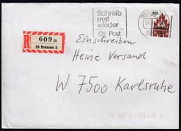 Germany 1992 / R Label / 28 Bremen 5 / Registered Letter, Einschreibebrief, Recommande / Brandenburg Gate - R- & V- Vignette