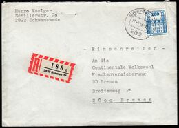 Germany 1983 / R Label / 2820 Bremen 77 / Registered Letter, Einschreibebrief, Recommande / Ahrensburg Castle - R- & V- Labels