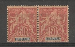 Diego- Suarez _ 1 Paire 50c (1894)   N°48 Neuf - Unused Stamps