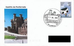 SPAIN, POSTMARK PONFERRADA CASTLE. 2020 - Other & Unclassified