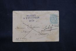 FRANCE / ALGÉRIE - Entier Postal Type Blanc De Sétif Pour Tlemcen Et Retour En 1906, Cachet Inconnu Au Dos - L 65354 - Enveloppes Types Et TSC (avant 1995)