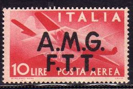 TRIESTE A 1947 AMG - FTT ITALIA ITALY OVERPRINTED DEMOCRATICA  POSTA AEREA LIRE 10 MNH - Airmail