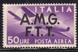 TRIESTE A 1947 AMG - FTT ITALIA ITALY OVERPRINTED DEMOCRATICA  POSTA AEREA AIR MAIL LIRE 50 MNH BEN CENTRATO - Airmail