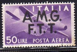 TRIESTE A 1947 AMG - FTT ITALIA ITALY OVERPRINTED DEMOCRATICA  POSTA AEREA AIR MAIL LIRE 50 MNH BEN CENTRATO - Luftpost