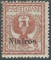 1912 EGEO NISIRO AQUILA 2 CENT MH * - RB30-5 - Egée (Nisiro)