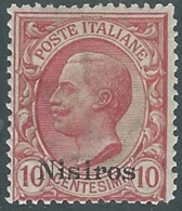 1912 EGEO NISIRO EFFIGIE 10 CENT MH * - RB30-5 - Ägäis (Nisiro)