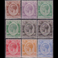 KENYA UGANDA TANGANK 1922 - Scott# 18-26 King GV 1-30c LH - Kenya & Uganda