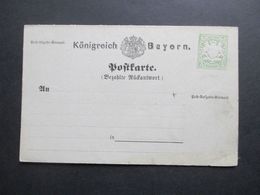 AD Bayern 1876 Ganzsache Doppelkarte P9 Ungebraucht - Interi Postali