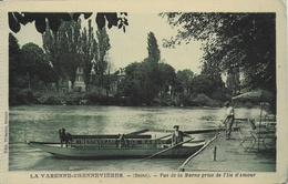 La Varenne Chennevières - Vue De La Marne Prise De L'île D'Amour (animée : Barque Du Restaurant De L'Ile D'Amour) - Andere & Zonder Classificatie