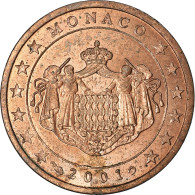 Monaco, 2 Euro Cent, 2001, SUP, Copper Plated Steel, KM:168 - Monaco