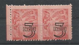 CUBA  YVERT  395  (PAREJA)  MNH  ** - Unused Stamps
