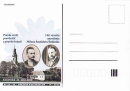 Slovakia, Occasional Correspondence Card 140th Anniversary Of The Birth Of Milan Rastislav Štefánik, Muzeum,small Tirage - Postkaarten