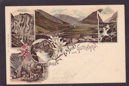 CPA Suisse Helvétia Schweiz Svizzera Non Circulé Litho Gruss Canton Du Tessin Saint Gotthard - Sonstige & Ohne Zuordnung