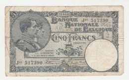 Used Banknote Belgie-belgique 5 Frank 1922 - 5 Franchi
