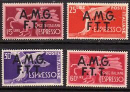 TRIESTE A 1947 - 1948 AMG - FTT ITALIA ITALY OVERPRINTED DEMOCRATICA ESPRESSI SERIE COMPLETA SET MNH BEN CENTRATA - Posta Espresso