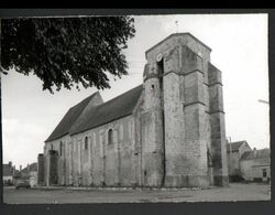 18, CLICHE PHOTO ORIGINAL POSITIF POUR TIRAGE EN CARTE POSTALE, Lere, L'eglise - Lere