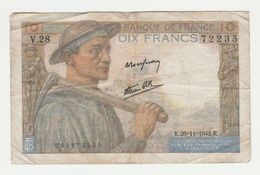 Frankrijk-france 10 Francs Minerve-mineur 1942 - 10 F 1916-1942 ''Minerve''