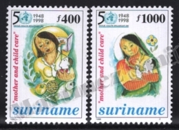 Surinam - Suriname 1998 Yvert 1495-96, 50th Anniv World Health Organizations, WHO. Mother & Child - MNH - Surinam