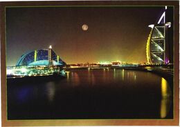 United Arab Emirates:Dubai, Jumeirah Beach Hotel And Burj Al Arab Hotel Night View - United Arab Emirates