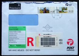 Greenland 2011 Cover With Franking Label Minr.1 ,4,   ( LOT 2107 ) - Machine Stamps